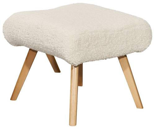 HOCKER Teddystoff Creme  - Buchefarben/Creme, Design, Holz/Textil (52/46/57cm) - MID.YOU