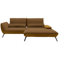 ECKSOFA in Flachgewebe Goldfarben  - Goldfarben/Schwarz, Design, Textil/Metall (273/191cm) - Moderano