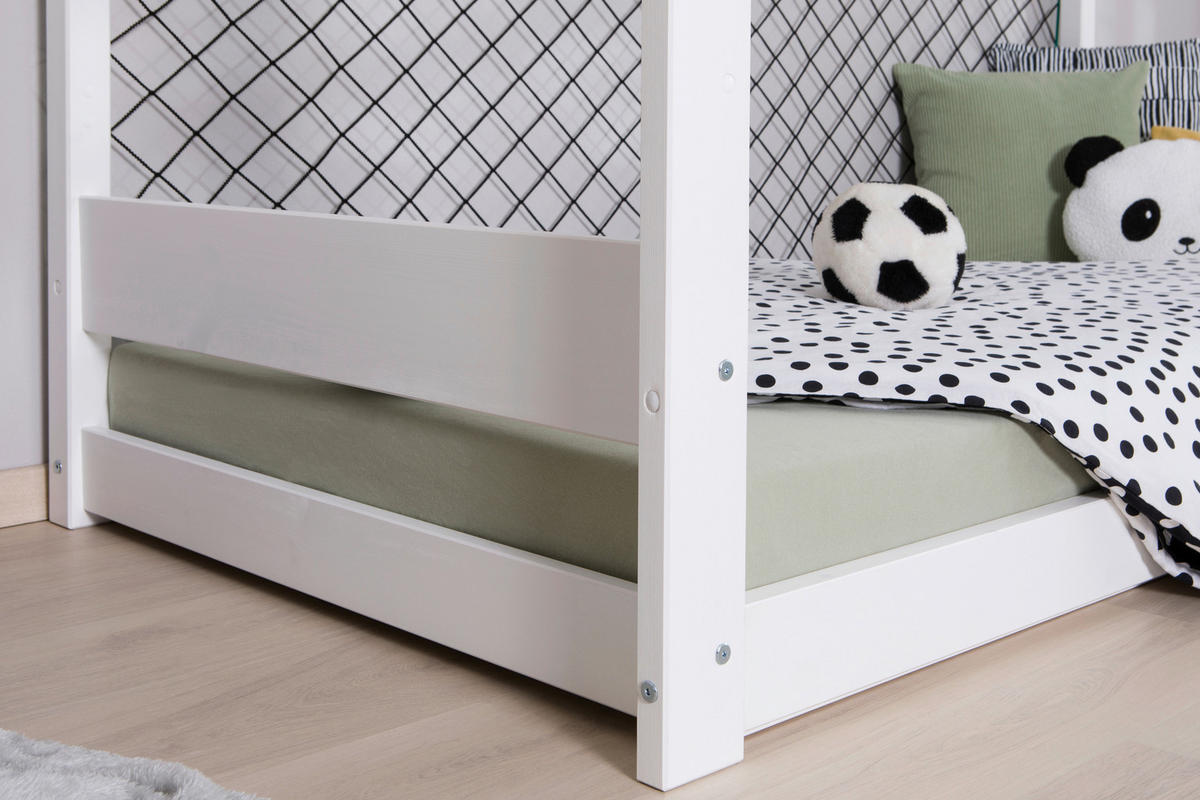 BODENBETT 90/200 cm Weiss  - Weiss/Naturfarben, Modern, Holz (90/200cm) - MID.YOU