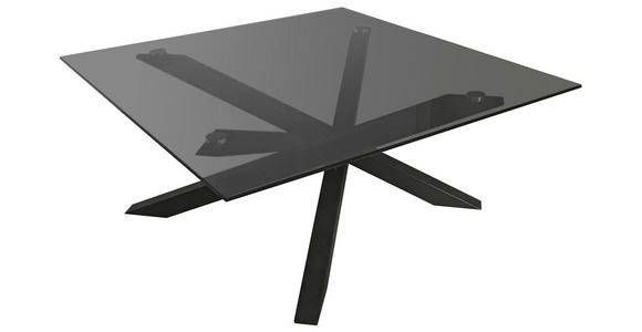 COUCHTISCH Rauchglas 90/90/38 cm quadratisch Grau, Schwarz - Schwarz/Grau, Design, Glas/Metall (90/90/38cm) - Carryhome