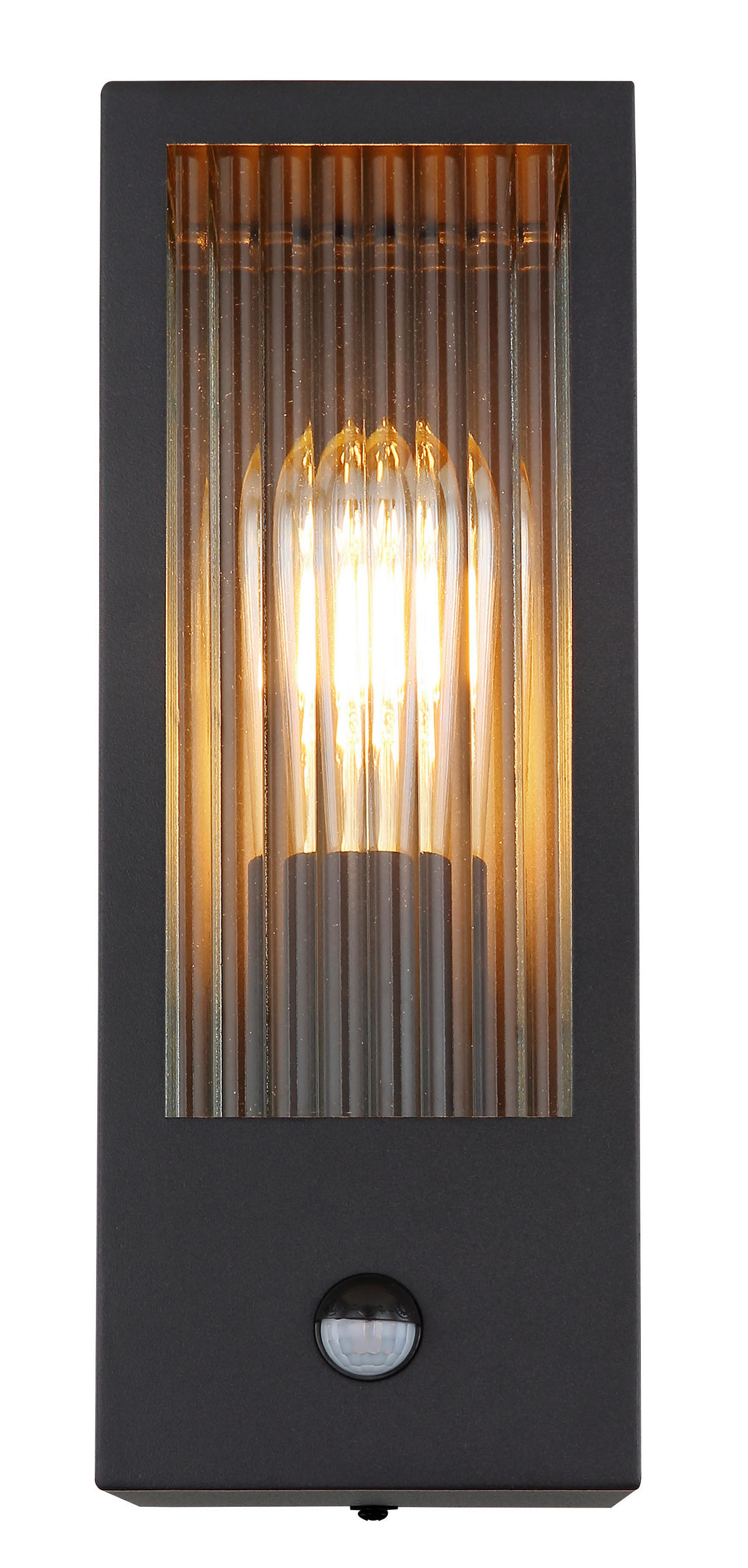 AUßENLEUCHTE Gundula 12/15,4/32 cm   - Klar/Schwarz, Basics, Glas/Metall (12/15,4/32cm) - Globo