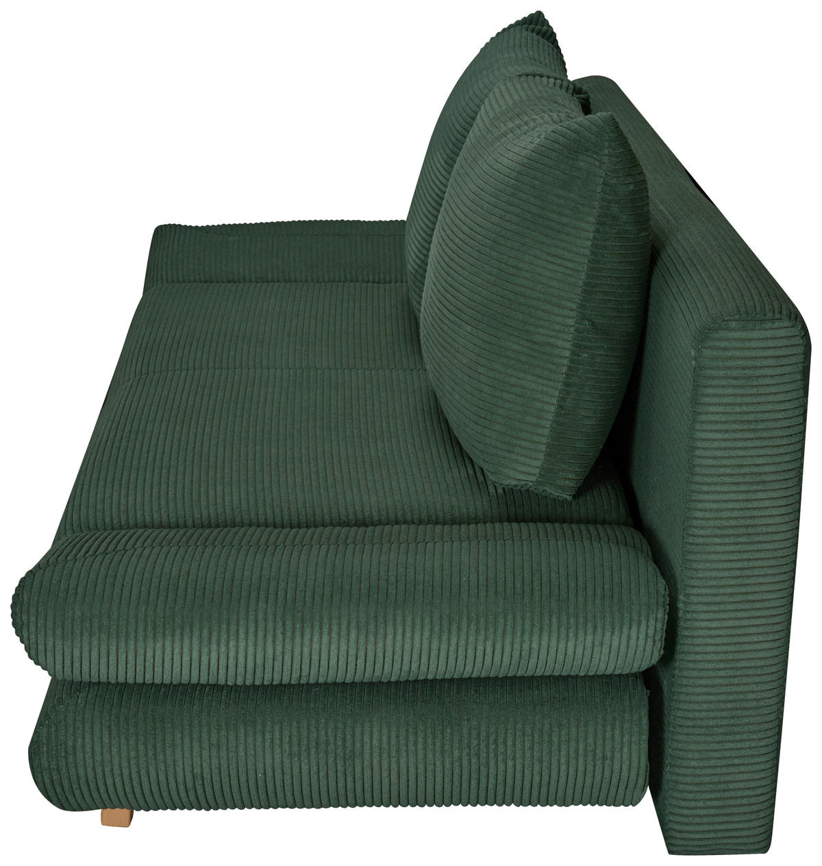 SCHLAFSOFA  mit Schlafen auf Sitzhöhe, haustierfreundlicher Bezug Cord Dunkelgrün  - Dunkelgrün/Buchefarben, KONVENTIONELL, Holz/Textil (200/75/85cm) - Carryhome
