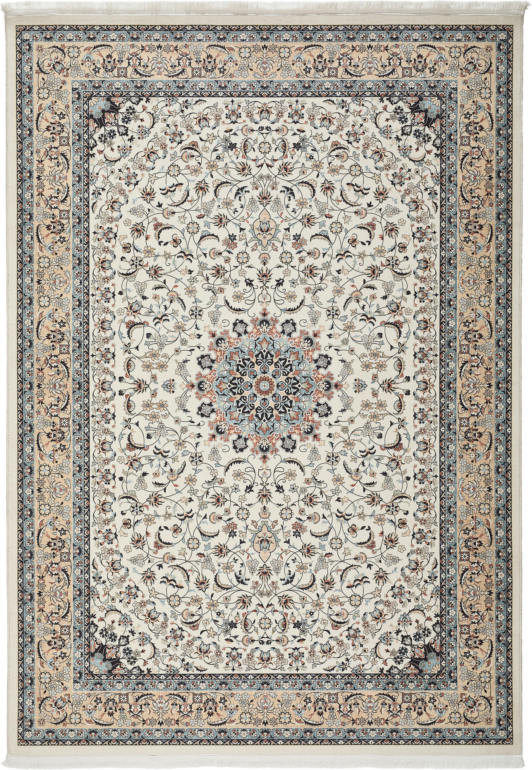 TEPPICH Wohnzimmer 200/290 cm Blau, Beige rechteckig  - Blau/Beige, KONVENTIONELL, Textil (200/290cm) - Novel
