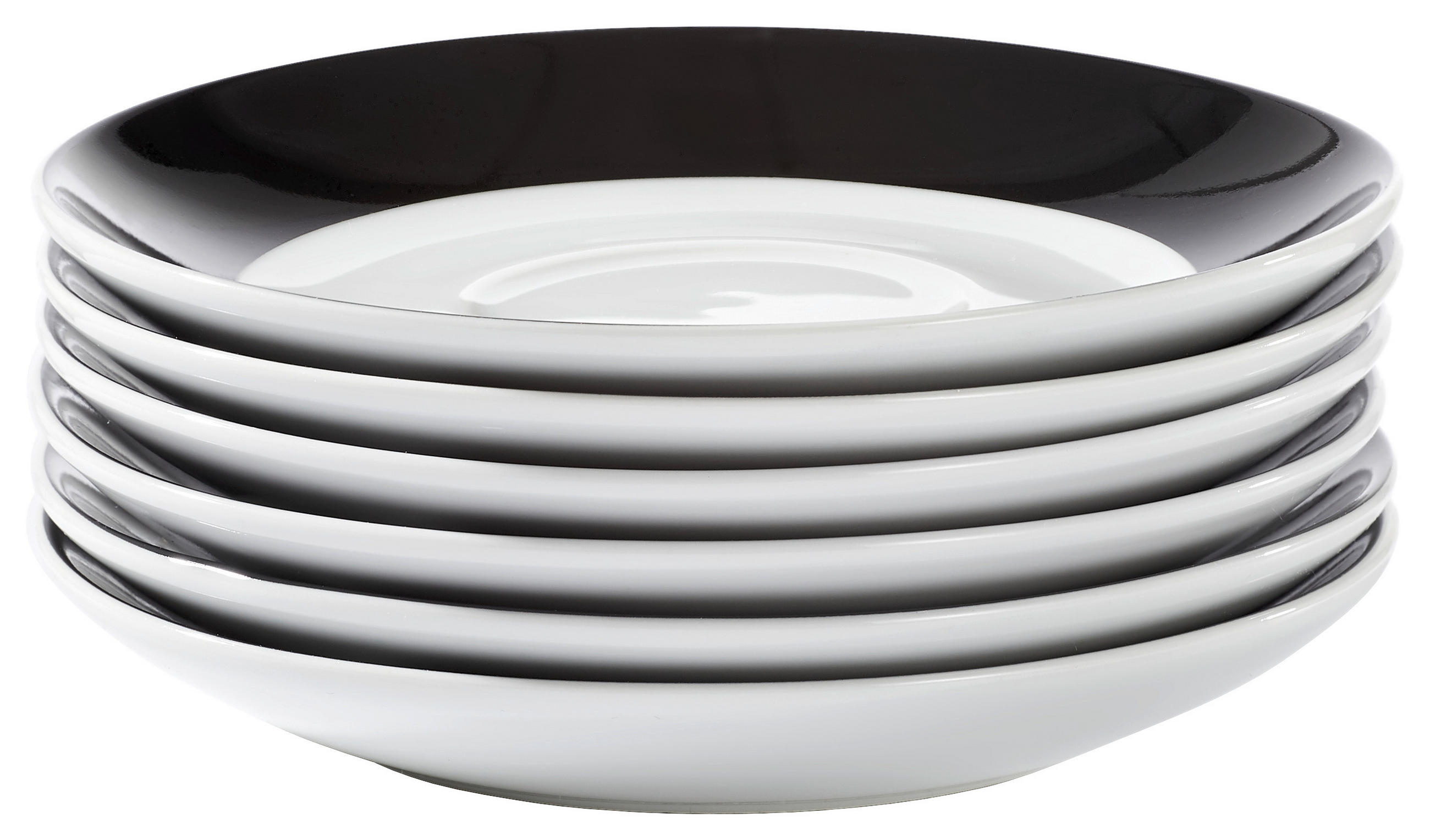 Untertassenset Schwarz Weiß 6-teilig D:14,5cm