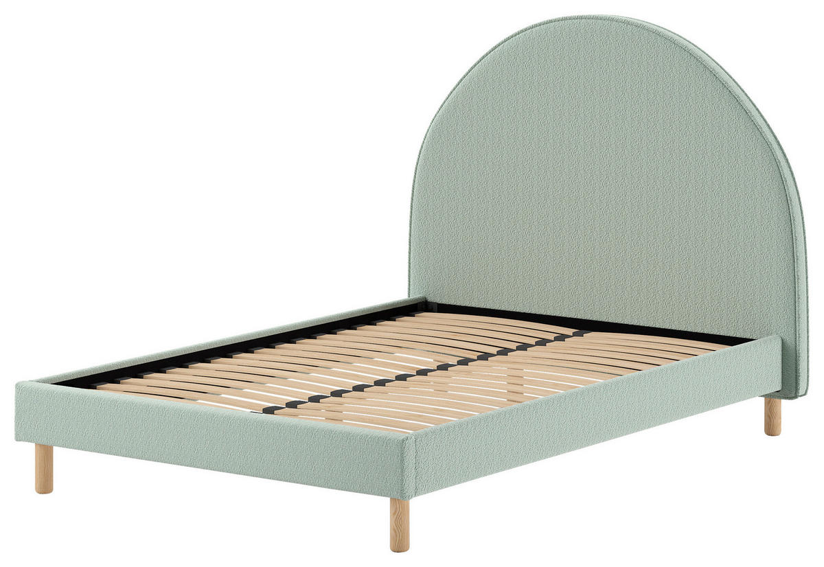 KINDER-/JUNIORBETT 140/200 cm  in Grün  - Naturfarben/Grün, ROMANTIK / LANDHAUS, Holz/Textil (140/200cm) - MID.YOU