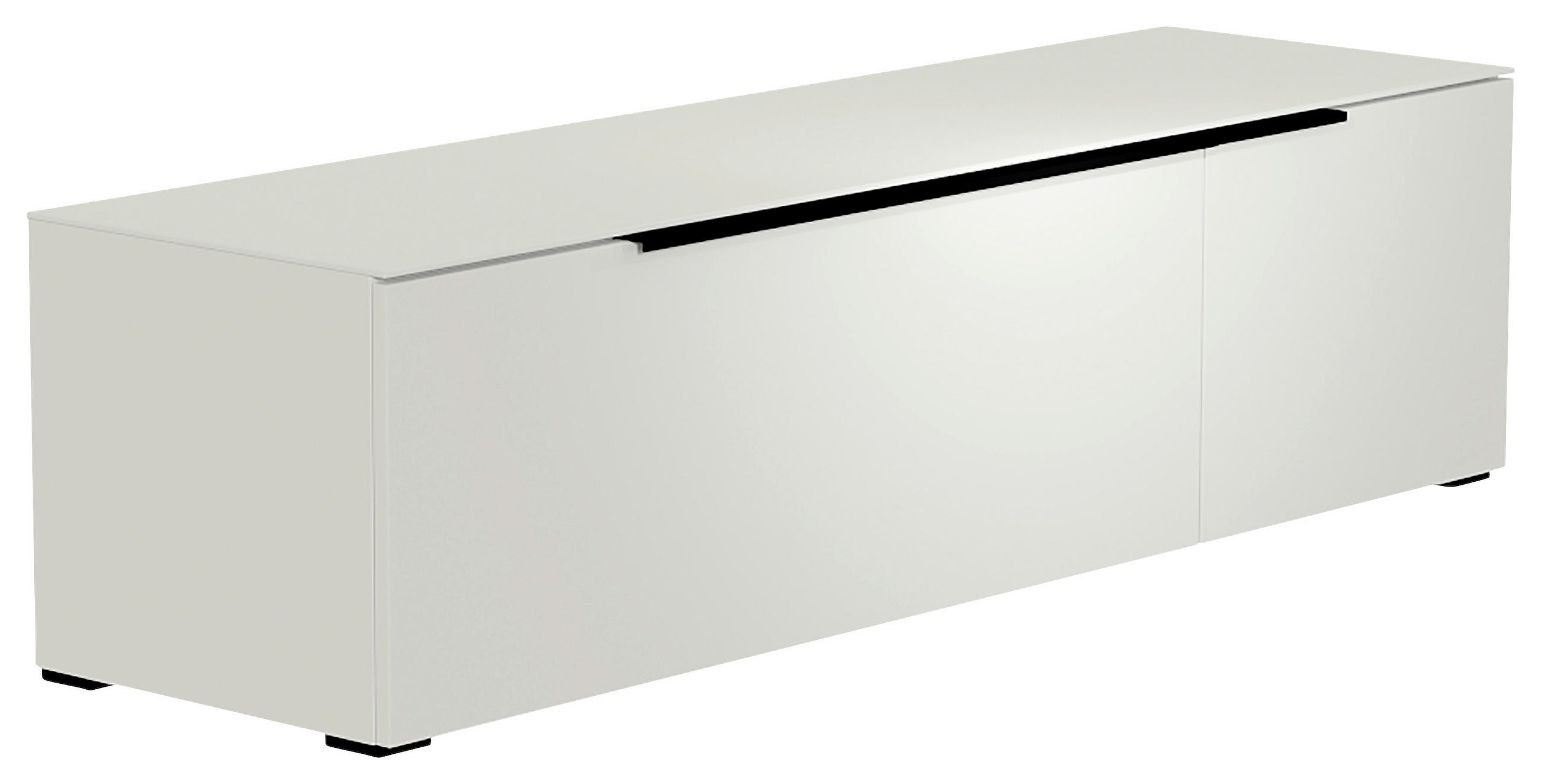LOWBOARD Schwarz, Weiß  160/43/45 cm  - Schwarz/Weiß, Design, Glas/Holzwerkstoff (160/43/45cm) - Moderano