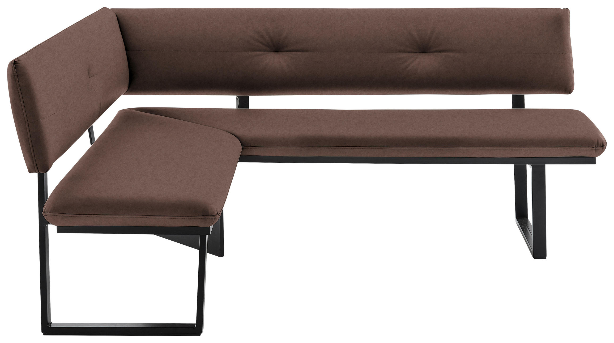 ECKBANK 150/190 cm  in Hellbraun  - Hellbraun/Schwarz, MODERN, Textil/Metall (150/190cm) - Cantus