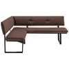 ECKBANK in Metall, Textil Hellbraun  - Hellbraun/Schwarz, Modern, Textil/Metall (150/190cm) - Cantus