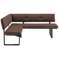 ECKBANK 150/190 cm  in Hellbraun  - Hellbraun/Schwarz, MODERN, Textil/Metall (150/190cm) - Cantus