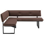 ECKBANK 150/190 cm  in Hellbraun  - Hellbraun/Schwarz, MODERN, Textil/Metall (150/190cm) - Cantus