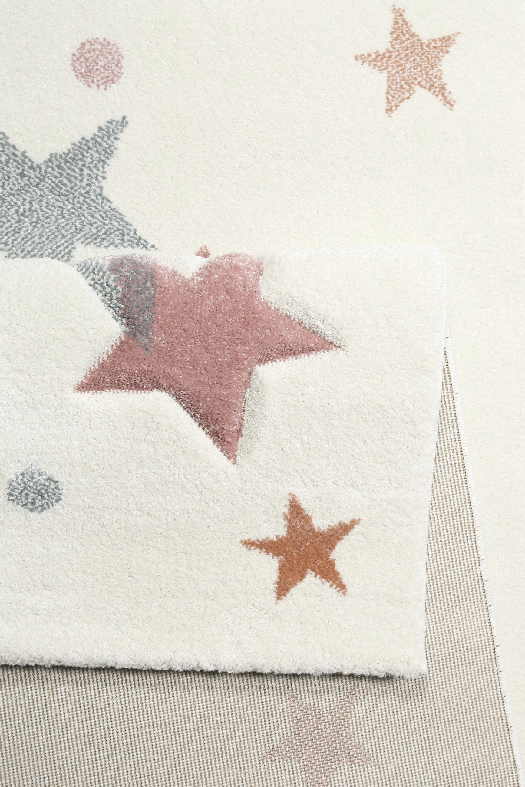 Thumbnail - Esprit Kinderteppich, Weiß, Hellblau, Hellrosa, Textil, Stern, rechteckig, 160x225 cm, Textiles Vertrauen - Oeko-Tex®, H...