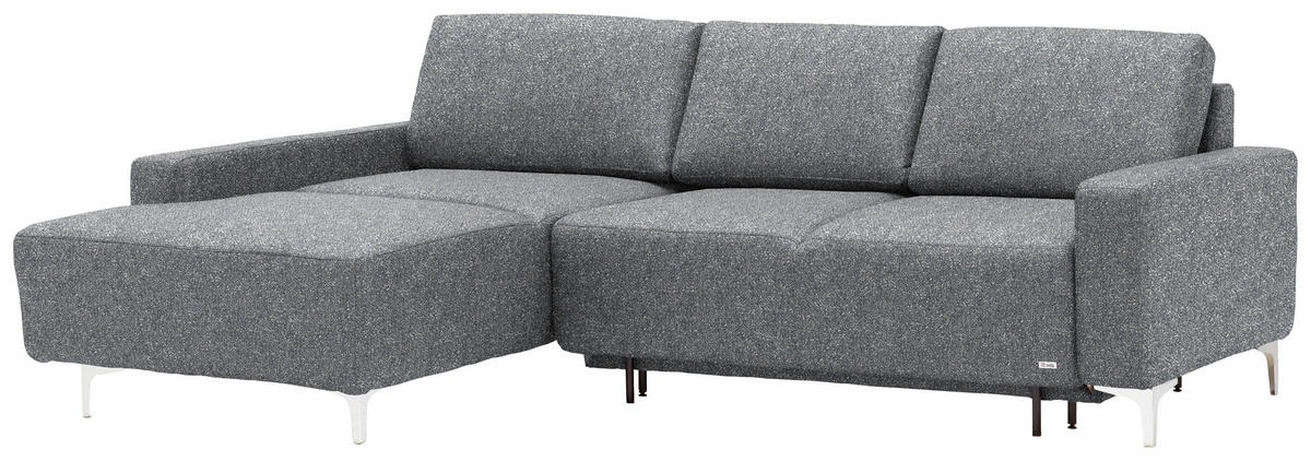 ECKSOFA  in Mikrovelours Grau  160/248 cm  - Alufarben/Grau, Design, Textil/Metall (160/248cm) - Sedda
