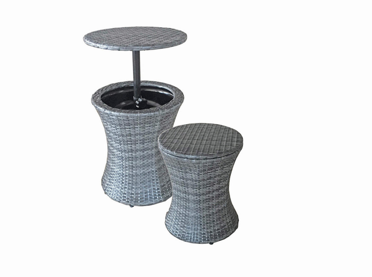 GARTENTISCH Metall, Kunststoff Schwarz, Dunkelgrau rund  - Dunkelgrau/Schwarz, Basics, Kunststoff/Metall (45/55/45cm) - Gardenson