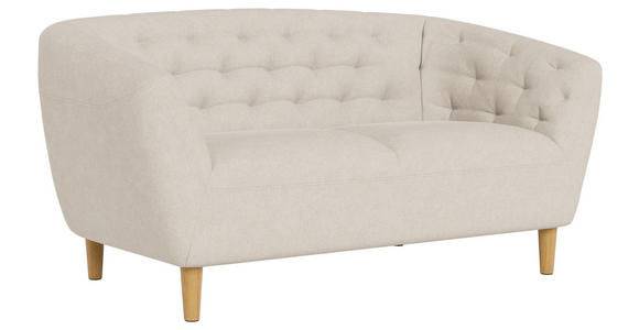 CHESTERFIELD-SOFA Flachgewebe Beige  - Eichefarben/Beige, Trend, Holz/Textil (150/78/84cm) - Ambia Home