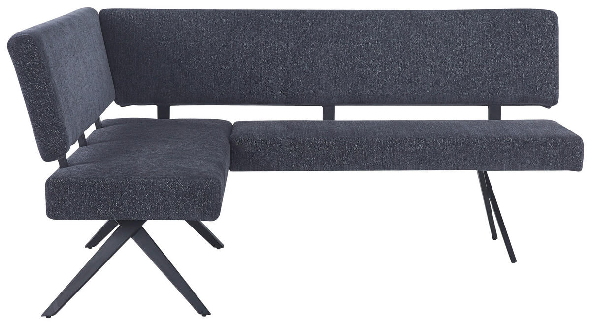 ECKBANK 150/190 cm  in Dunkelgrau  - Dunkelgrau/Schwarz, KONVENTIONELL, Textil/Metall (150/190cm) - MID.YOU