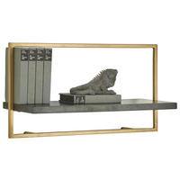 WANDREGAL Akazie massiv Schwarz, Goldfarben  - Goldfarben/Schwarz, Trend, Holz/Metall (65/35/25cm) - Lomoco