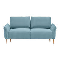 3-SITS SOFFA i manchester petrol  - petrol/naturfärgad, Modern, trä/textil (183/85/92cm) - MID.YOU