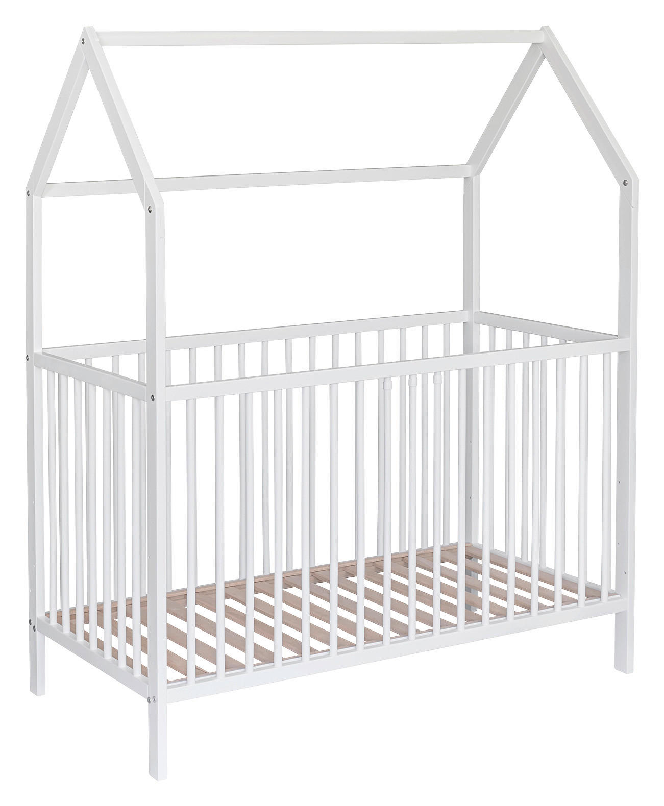 GITTERBETT Emma 1 144/75/161 cm  - Weiß, Trend, Holz (144/75/161cm) - My Baby Lou