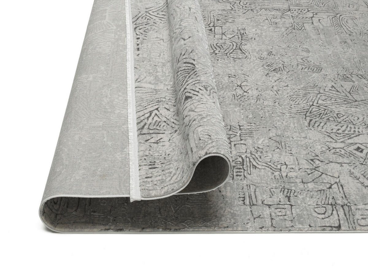 WEBTEPPICH 194/290 cm STONES Grau, Hellgrau  - Hellgrau/Grau, Design, Textil (194/290cm) - Musterring
