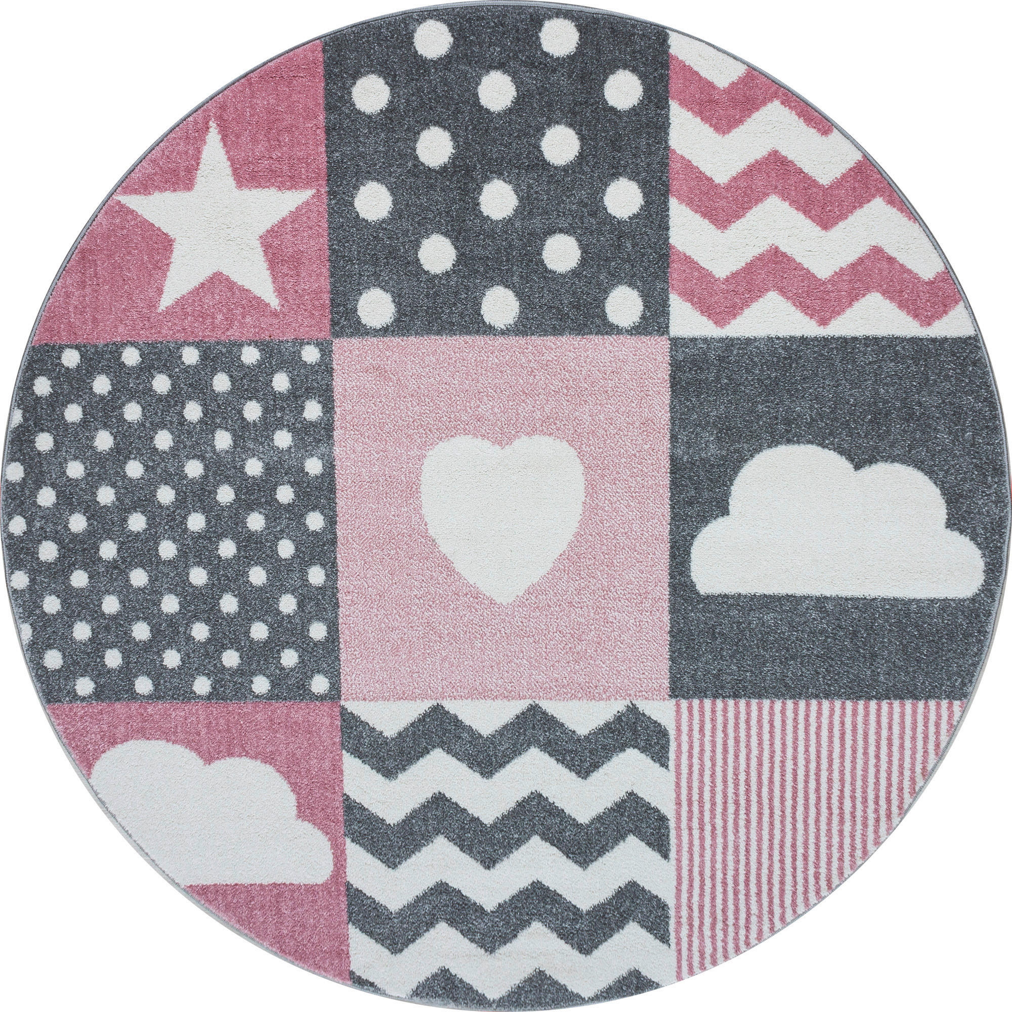 BARNMATTA 120 cm Kids  - vit/pink, Trend, textil (120cm) - Ben'n'jen