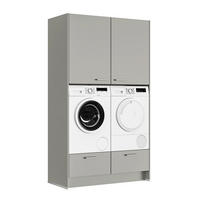 WASCHMASCHINENSCHRANK 123,2/216,6/58,3 cm  in Grau  - Edelstahlfarben/Weiß, MODERN, Holzwerkstoff/Metall (123,2/216,6/58,3cm) - Nobilia