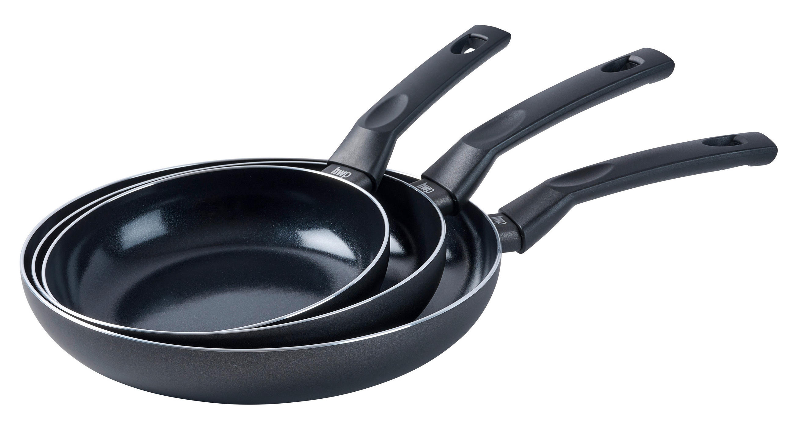 SADA PÁNVÍ, vrstva z keramiky, 3dílné - černá, Basics, kov/plast - Homeware Profession.