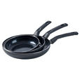 PFANNENSET Aluminium 3-teilig  - Schwarz, Basics, Kunststoff/Metall (20+24+28cm) - Homeware Profession.