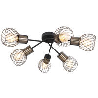 DECKENLEUCHTE  70/24 cm    - Goldfarben/Schwarz, KONVENTIONELL, Metall (70/24cm) - Globo