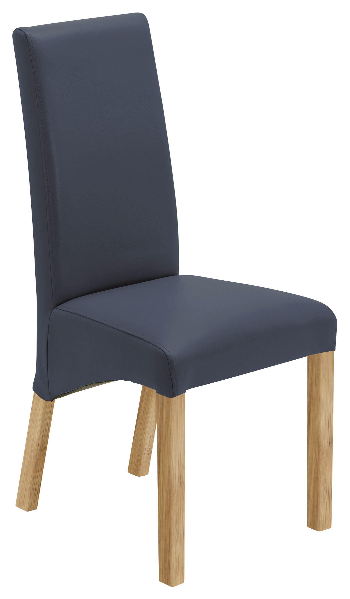 STUHL  Beinauswahl, Stoffauswahl Lederlook  Eichefarben, Dunkelblau  - Eichefarben/Dunkelblau, Konventionell, Holz/Textil (47/102/57cm) - Carryhome