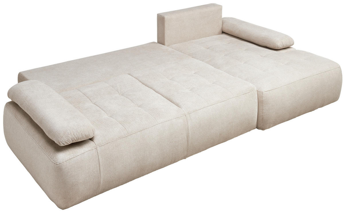 ECKSOFA Naturfarben Webstoff  - Schwarz/Naturfarben, KONVENTIONELL, Kunststoff/Textil (282/162cm) - Carryhome