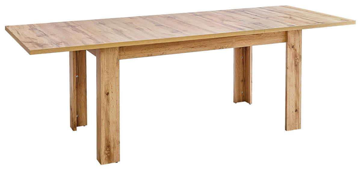 JEDILNA MIZA, barve hrasta  - barve hrasta, Konvencionalno, leseni material (160-240/90/76cm) - Hom`in