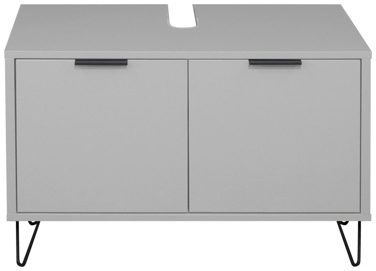 WASCHBECKENUNTERSCHRANK 71/58/45 cm  - Schwarz/Grau, MODERN, Holzwerkstoff/Metall (71/58/45cm) - Livetastic