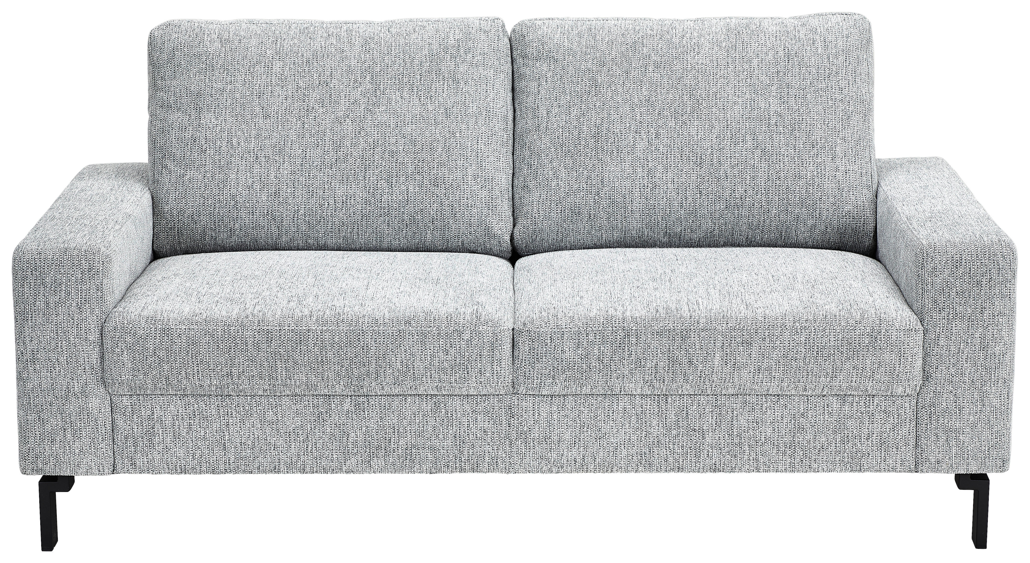 2-SITZER-SOFA Flachgewebe Hellgrau  - Hellgrau/Schwarz, Design, Textil/Metall (178/86/97cm) - Hom`in