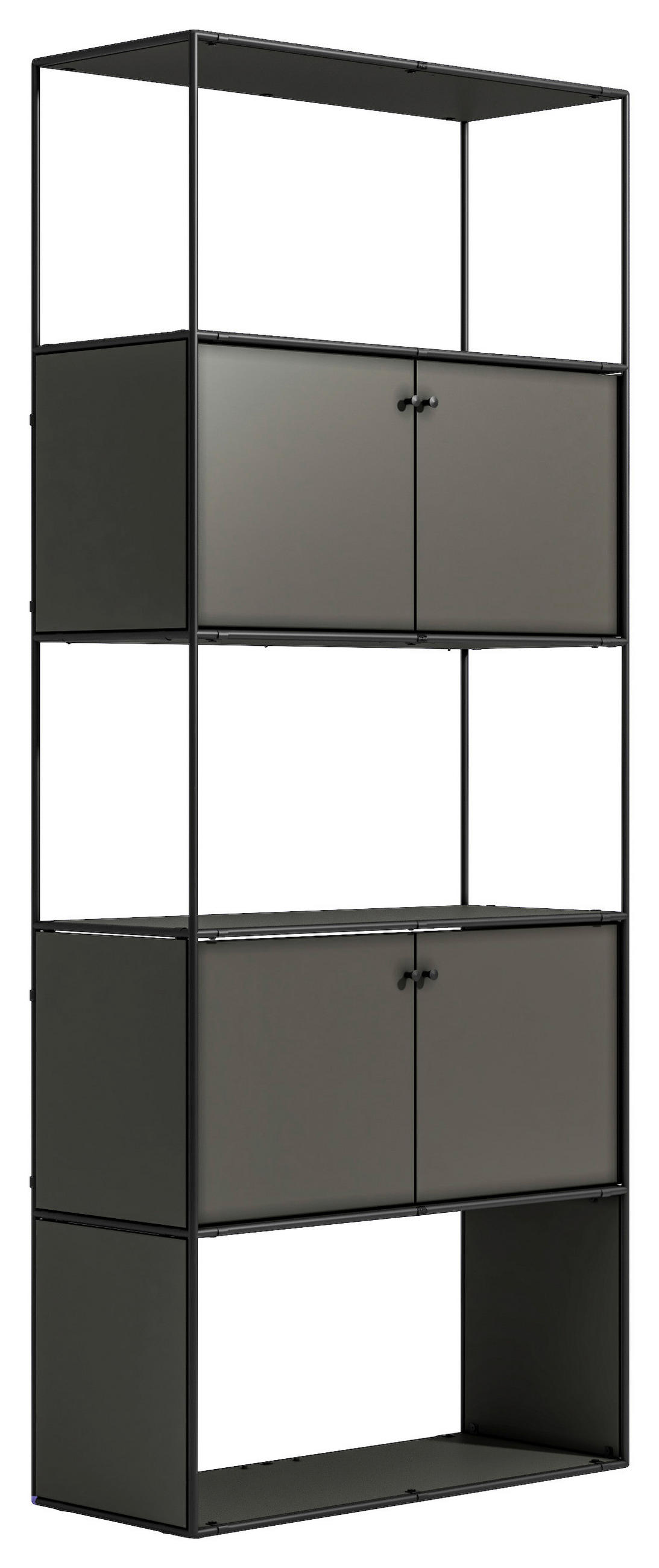AKTENSCHRANK Anthrazit, Schwarz  - Anthrazit/Schwarz, Design, Holzwerkstoff/Metall (80,7/199/35,8cm) - Novel