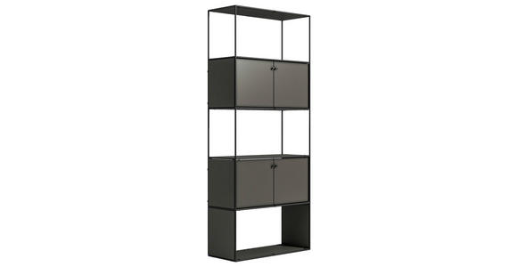 AKTENSCHRANK 80,7/199/35,8 cm - Anthrazit/Schwarz, Design, Holzwerkstoff/Metall (80,7/199/35,8cm) - Novel