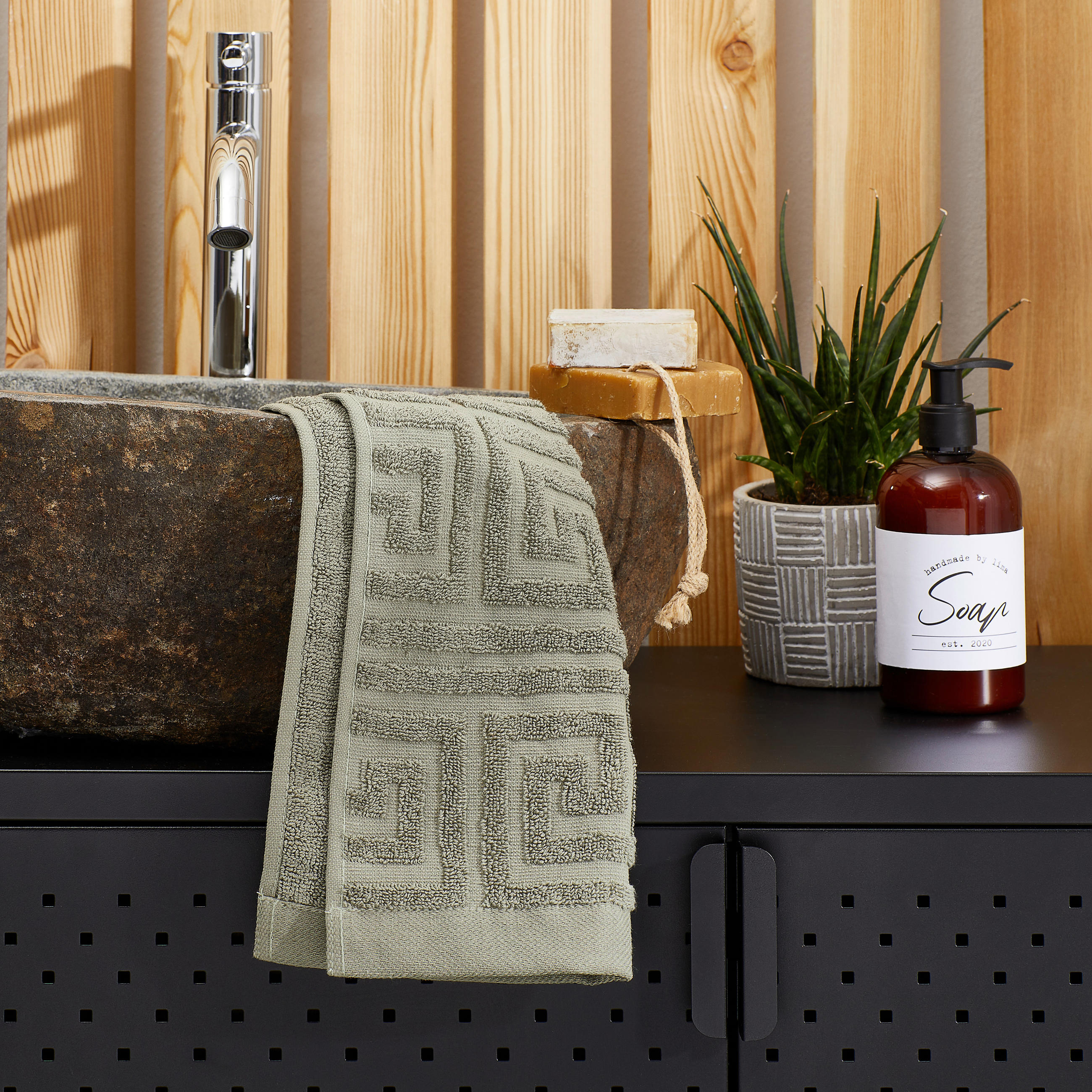 GÄSTETUCH WATER LEGACY Waldgrün 3-teilig 30/50 cm  - Waldgrün, Basics, Textil (30/50cm) - Zoeppritz