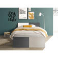 KINDER-/JUNIORBETT 120/200 cm  in Graphitfarben, Weiß  - Schwarz/Graphitfarben, MODERN, Holzwerkstoff/Kunststoff (120/200cm) - Carryhome