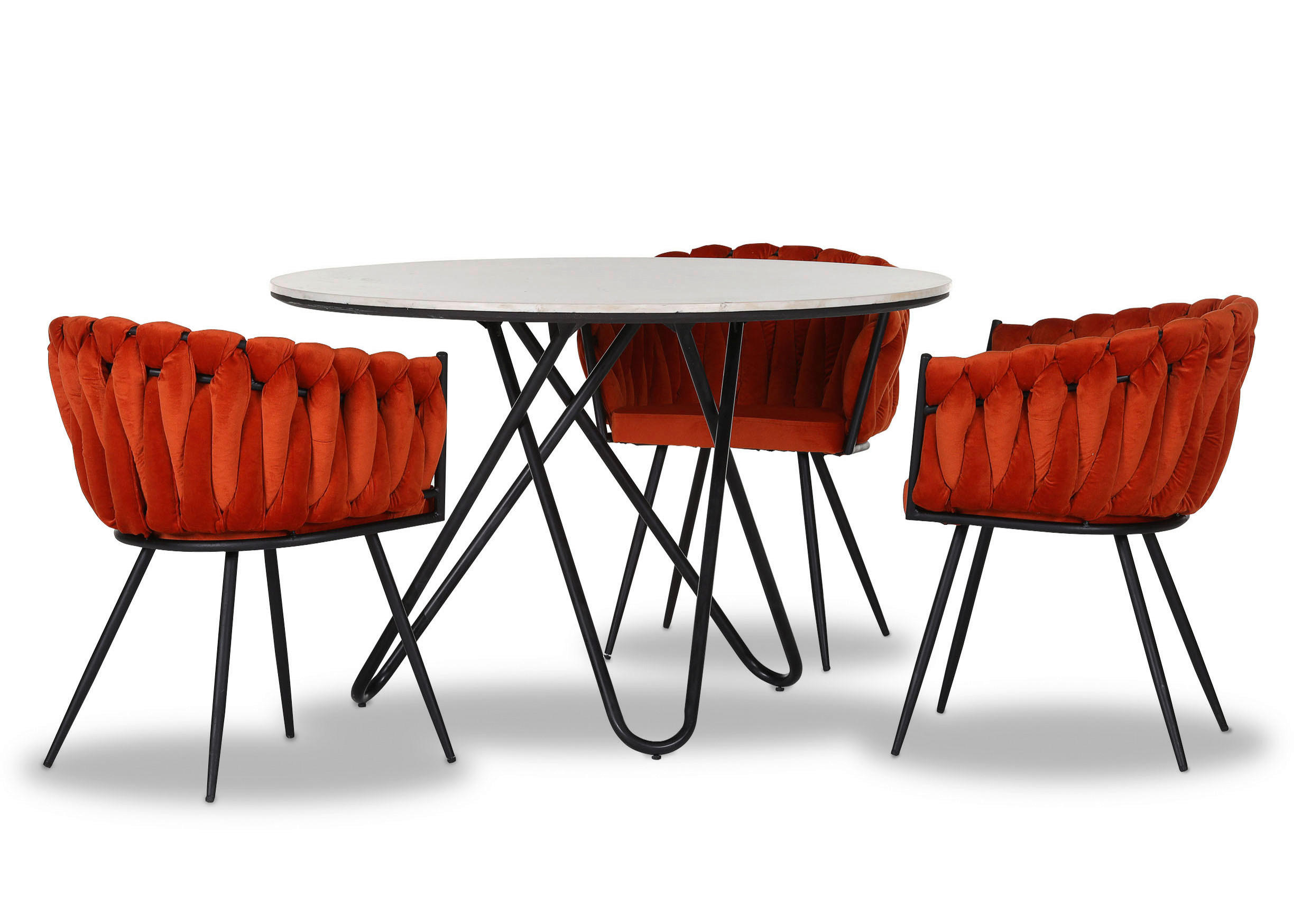SCAUN CU BRAȚE in portocaliu închis  - portocaliu închis/negru, Lifestyle, metal/textil (60/78/55cm) - Ambia Home