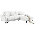 ECKSOFA in Webstoff Weiß  - Schwarz/Weiß, MODERN, Kunststoff/Textil (281/189cm) - Carryhome