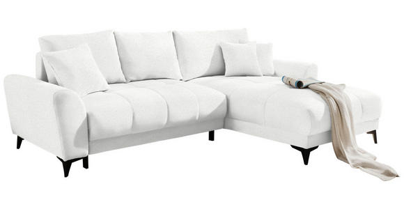 ECKSOFA in Webstoff Weiß  - Schwarz/Weiß, MODERN, Kunststoff/Textil (281/189cm) - Carryhome
