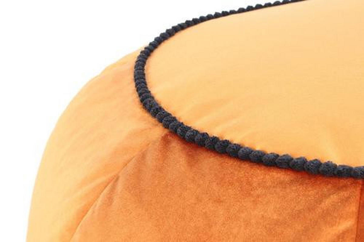 TABURETKA „PUFF“, 65/35/65 cm - oranžová/bronzová, Modern, textil (65/35/65cm) - Livetastic