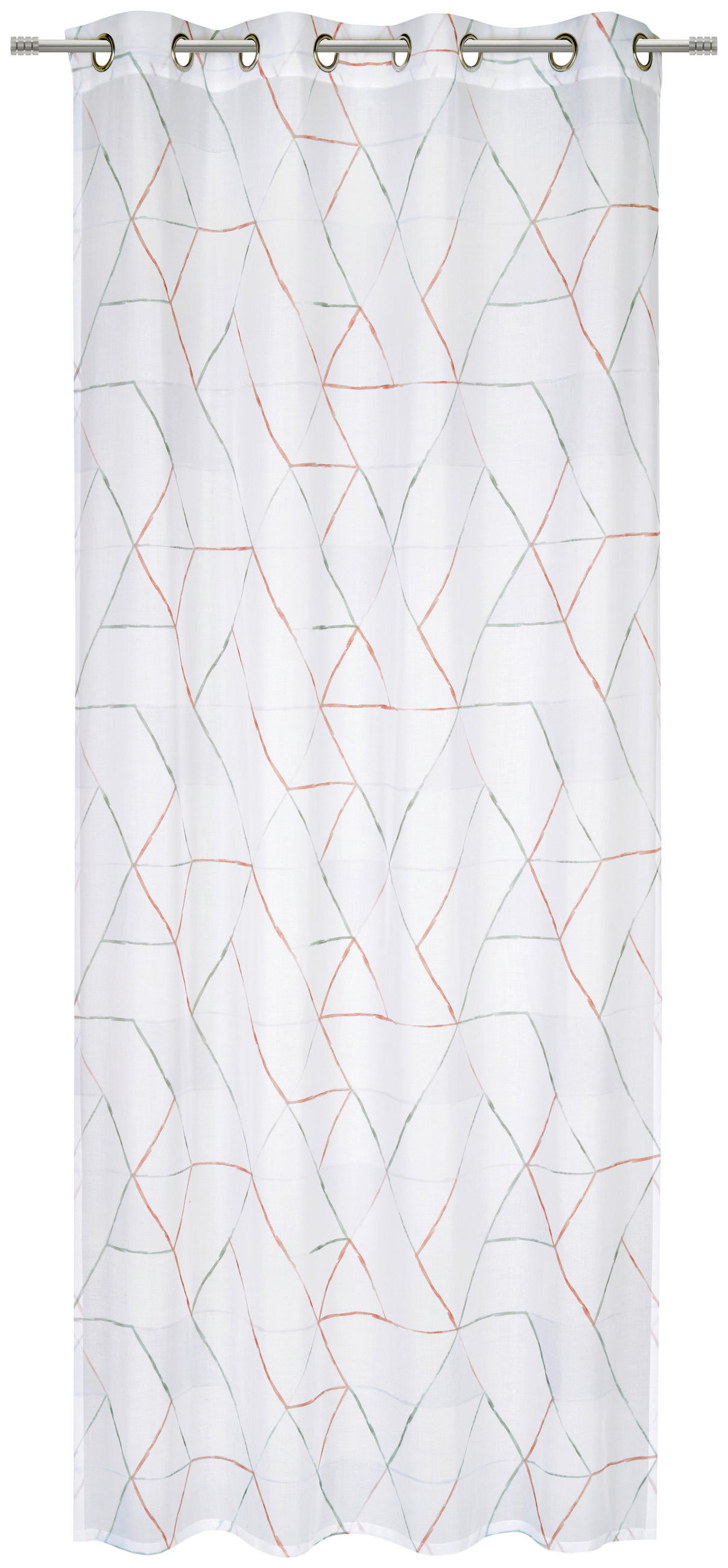 ZÁVĚS S OČKY, poloprůhledné, 140/245 cm - červená, Trend, textil (140/245cm) - Esposa