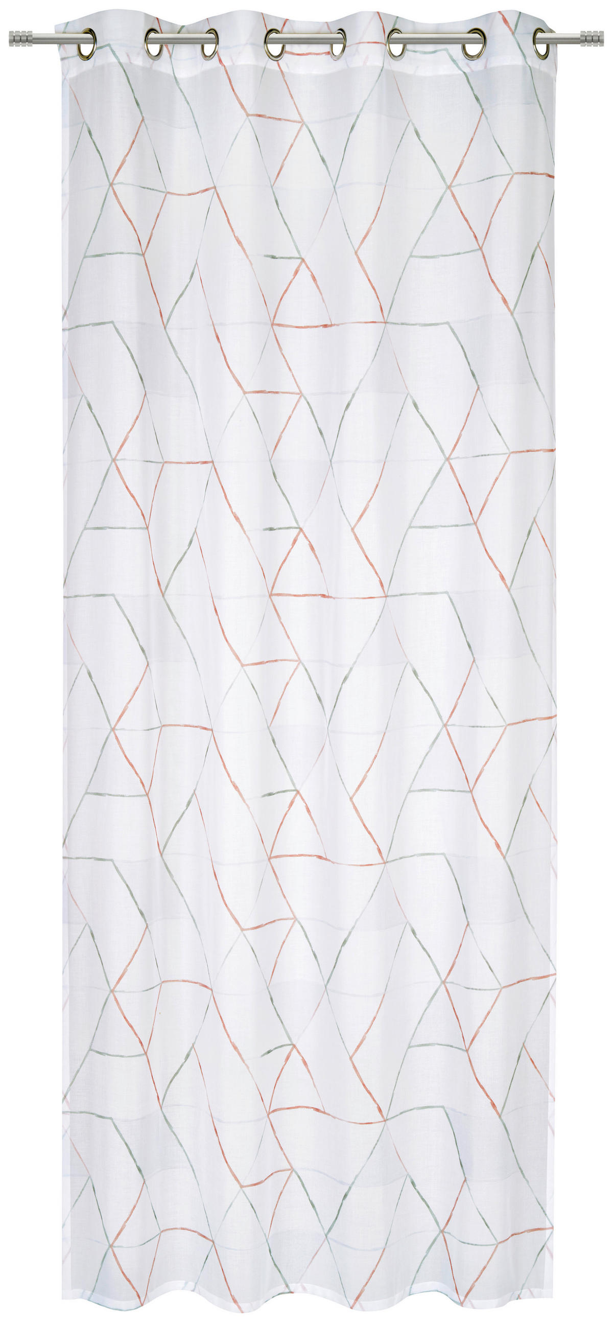 ZÁVĚS S OČKY, poloprůhledné, 140/245 cm - červená, Trend, textil (140/245cm) - Esposa