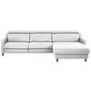 ECKSOFA in Echtleder Weiss  - Weiss/Schwarz, Design, Leder/Metall (291/176cm) - Valdera