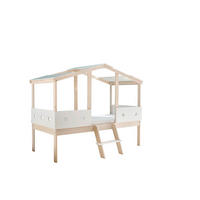 HAUSBETT 90/200 cm,  in Weiß, Kieferfarben, Lattenrost  - Naturfarben/Weiß, KONVENTIONELL, Holz (90/200cm) - Boxxx