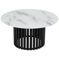 COUCHTISCH Metall, Glas 80/80/40 cm  - Weiss/Schwarz, Design, Glas/Metall (80/80/40cm) - Livetastic