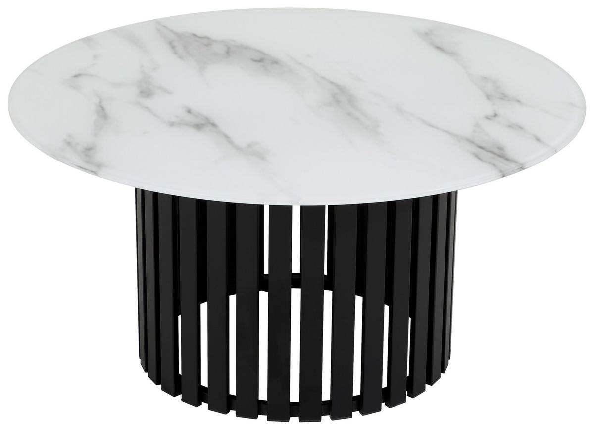 COUCHTISCH Metall, Glas 80/80/40 cm  - Weiss/Schwarz, Design, Glas/Metall (80/80/40cm) - Livetastic