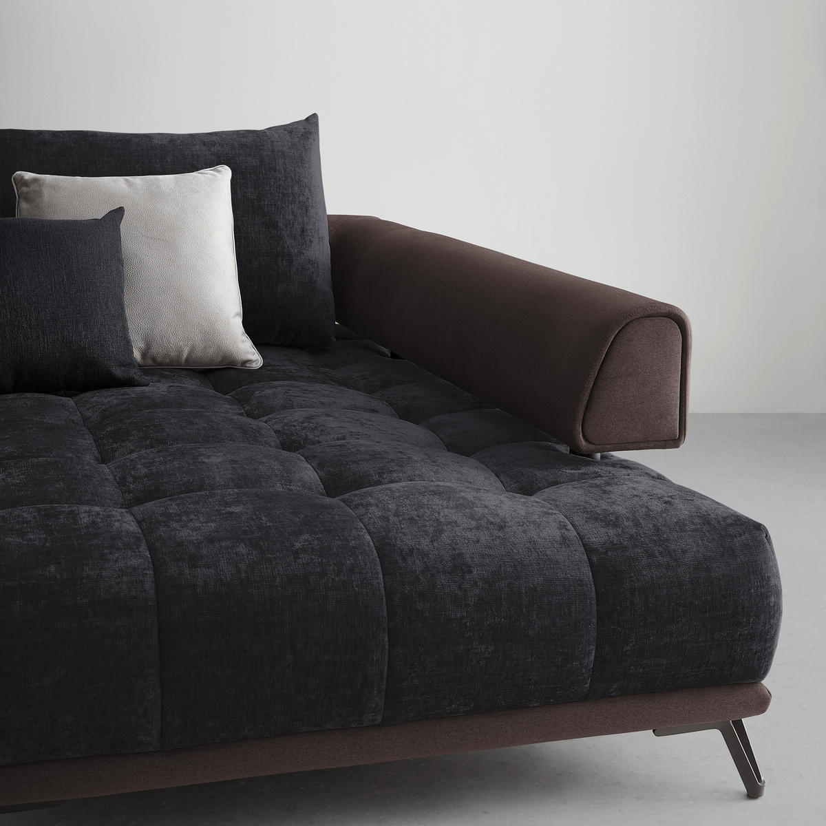 HÖRNSOFFA i antracit  - svart/antracit, Modern, metall/textil (184/262cm) - MID.YOU
