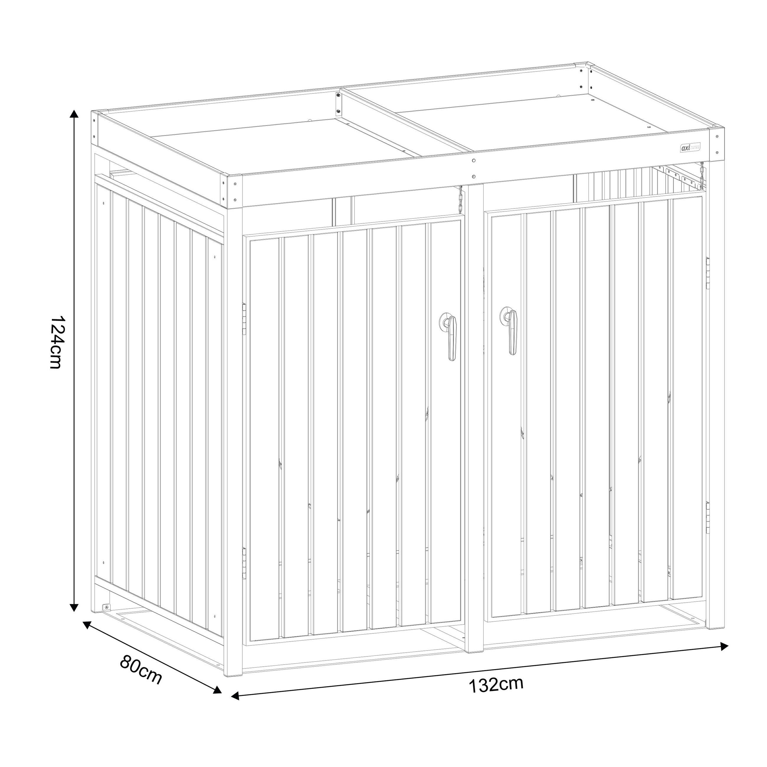 ÚLOŽNÝ BOX   - antracitová, Basics, kov (132/80cm) - Ambia Garden
