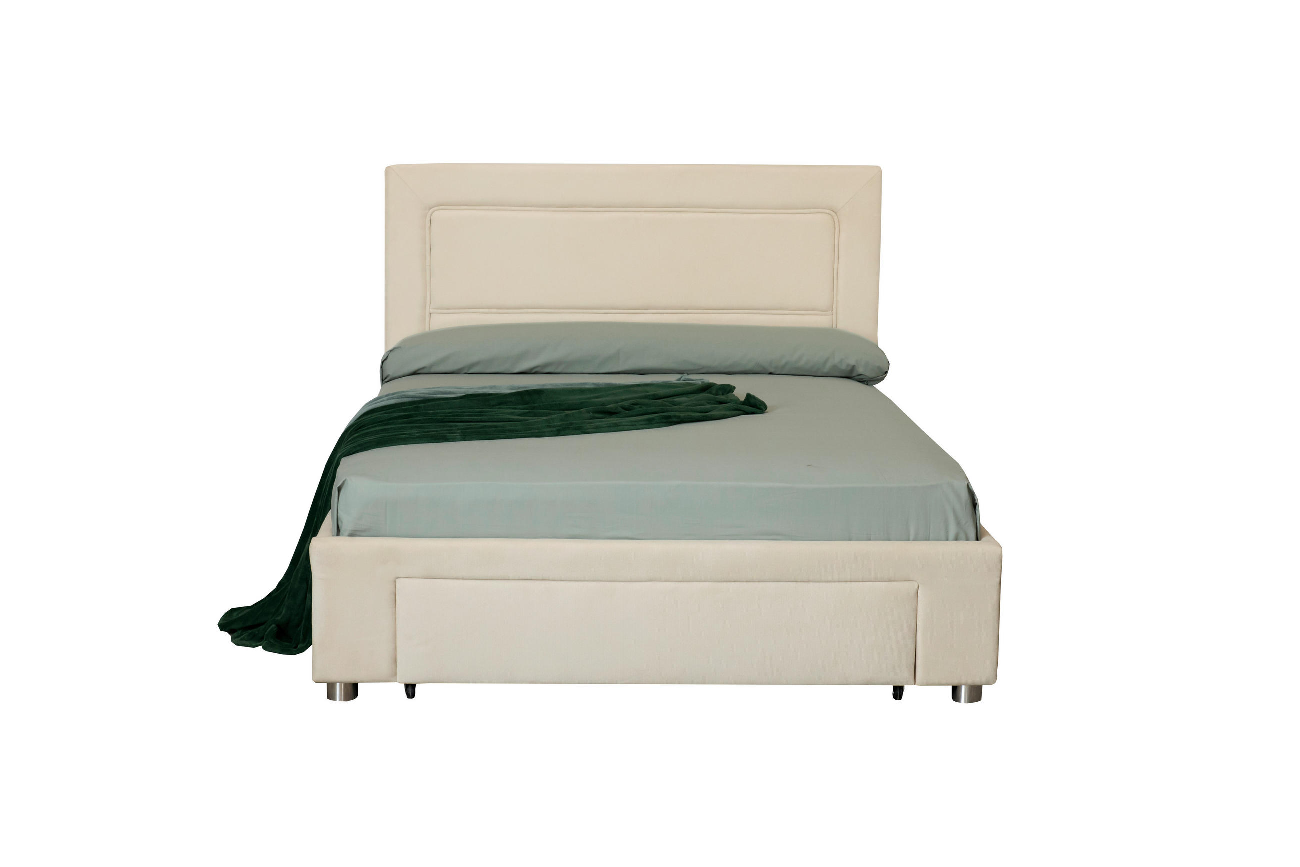 PAT TAPIțAT  in crem  - crem/culoare crom, Design, plastic/lemn (180/200cm) - Carryhome